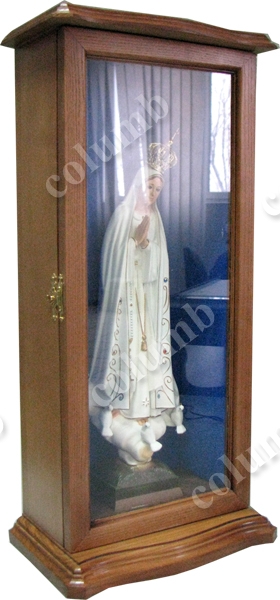 Оригінальний дерев'яний футляр для статуетки зі скляними дверцятами