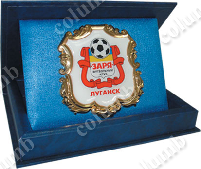 Герб футбольного клубу «Зоря» м Луганськ до 2011 р.в стандартному корпусі «картуш»